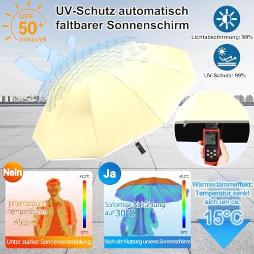 DSDCDJ Strongest Windproof Travel Umbrella, Beige — view 6