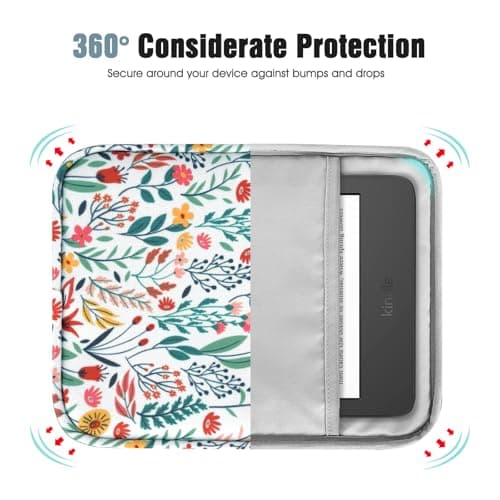 TiMOVO 6-7 Inch eReader Sleeve, Flowers — view 5