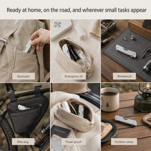 7 in 1 Folding Lock Pick Kit Stainless Steel Portable Locksmith Multitool — view 6