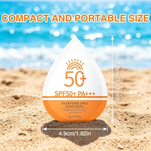 Avvchuy 20 Pack Mini Travel Size Sun Cream SPF 50+, Small Sunscreen for Face and Body, Waterproof & Non-Greasy Suncream for Daily Use, Outdoor (8g) — view 2