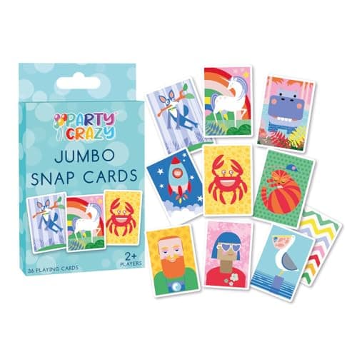Happium Jumbo Snap Playing Cards Game for Kids – 36 Large Colourful Picture Cards, Educational Matching Game for Boys & Girls Age 3+, Fun Family Travel Game