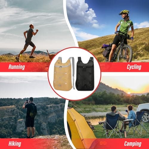 Sahunfri 2 Pcs Ultra Lightweight Backpack with Headphone Jack, Foldable Backpack Water Resistant Travel Rucksack, Multi-Functional Backpacks for Men Women — view 5