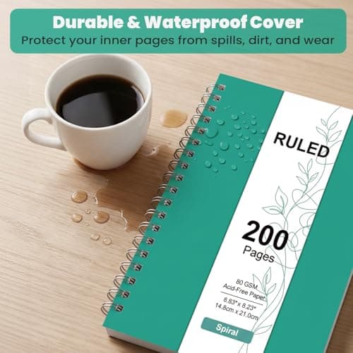 RICHER HOUSE 5 Pack A5 Line Notebook, 200 Pages Spiral Notebook — view 5
