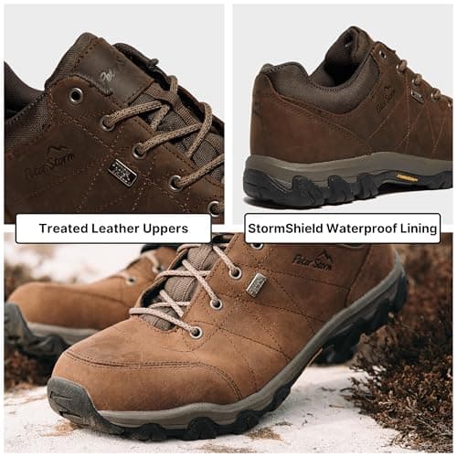 Peter Storm Men’s Lindale Walking Shoes with High Traction Rubber Sole for All Seasons, Durable Leather Uppe (Brown, UK Footwear Size System, Adult, Men, Numeric, Medium, 10) — view 4