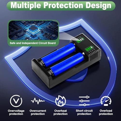 Dual 18650 Battery Charger for 18500 14500 21700 26650 26700 18490 18350 — view 4