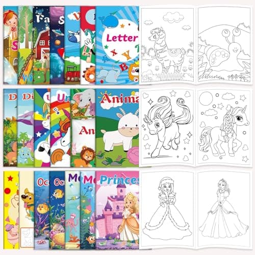 Kalysky 20 Pack Colouring Books for Children, Mini Kids Colouring Books — view 2