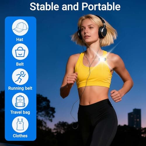 ingoodtle 2 Pack Clip On Torch,USB Rechargeable LED Running Lights — view 2