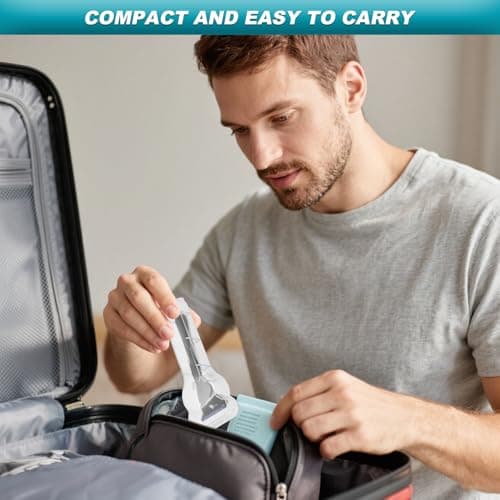 2 Pcs Transparent Razor Storage Box, Plastic Safety Razors Travel Case Portable Razor Holder Container Travel Case for Men's Electric Shaver Accessories(Black&White) — view 6