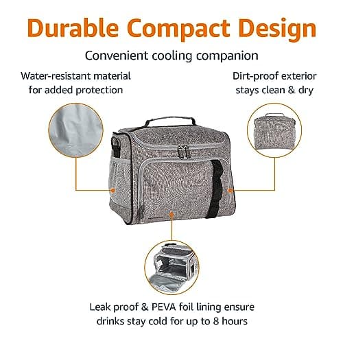 Amazon Basics Reusable Insulated Soft Cooler Bag, 50 Can Capacity, Gray — view 2