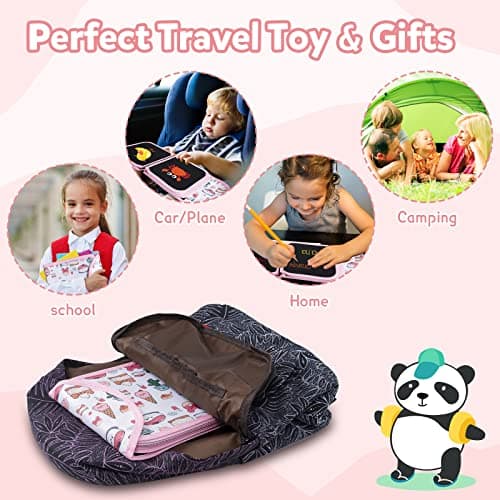 DoGeek Erasable Drawing Pad, Portable Reusable Drawing Board, Crazy Food Travel Toys Doodle Book for Kids 3 4 5 6 7 8 Year Old Boy Girl Birthday Gifts, 14 Pages for Magic Drawing with 12 Pens — view 3