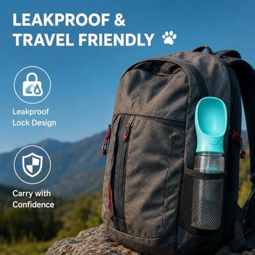 ASAB Dog Water Bottle Walking 550ml Portable Dog Water Bottle Leakproof Puppy Water Dispenser Easy to Operate Pet Water Bowl Pet Drinking Feeder Cat Puppy Perfect for Travel Outdoor Walking Blue — view 4