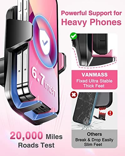 VANMASS Top Car Phone Holder 2026 [85+ lbs Strongest Suction & True Military-Grade] Rotatable Mobile Phone Mount Universal Dashboard Windscreen Vent Desk Automobile for iPhone 17-Pro Max 16 15 Samsung — view 5