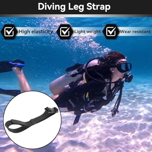 equlup Diving Knife Straps, 66cm/26in Quick Release Rubber Knife Belt Lightweight Universal Scuba Diving Fins Straps for Freediving, Snorkeling, Hunting, Camping — view 3