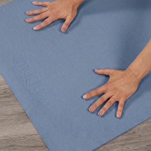 Myga Yoga Mat with Carry Strap – Non-Slip, Lightweight & Durable Exercise Mat for Yoga, Pilates & Fitness – Sweat-Resistant & Easy to Clean – 173cm x 61cm x 4mm - Choice of Colour (Navy Peony) — view 2
