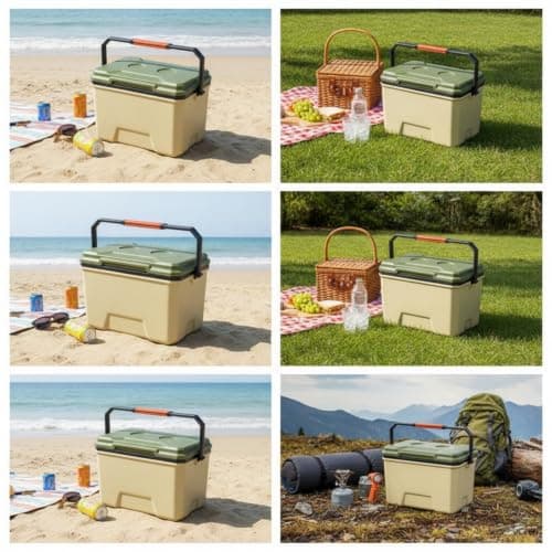KQFCAZRE Insulated Insulated Container Food Grade Portable Chiller with Handle BPA Ice Chest with Handle for Picnics, Road Trips — view 4