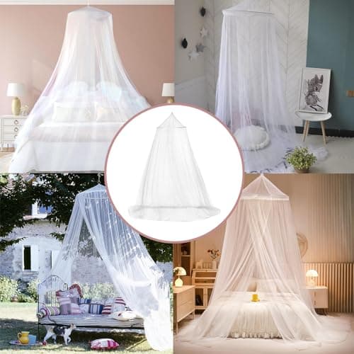 Mosquito Net Dome Tent - White, Single & Double Bed Sizes - Hanging Net for Outdoor & Bedroom Use — view 6