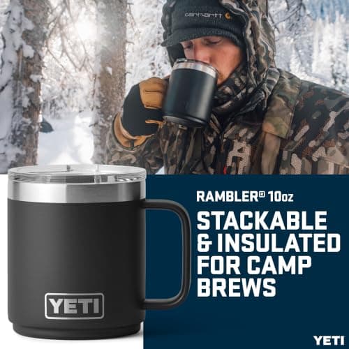 YETI Rambler 10 oz (295 ml) Stackable Coffee Mug, Black — view 2