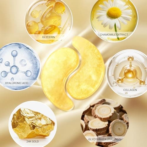 120 Pcs 24K Gold Under Eye Patches for Dark Circles and Puffy Eyes – Collagen Eye Mask for Anti-Aging and Hydrating Skincare — view 6