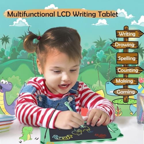 Dinosaur LCD Writing Tablet, 8.5Inch Green Toddler Drawing Pad for Kids — view 4