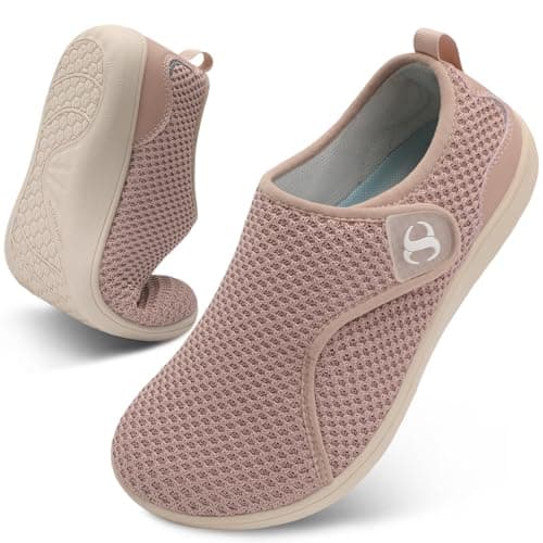 JOINFREE Womens Flat Shoes Wide Fit Barefoot Walking Comfort Dusty Pink