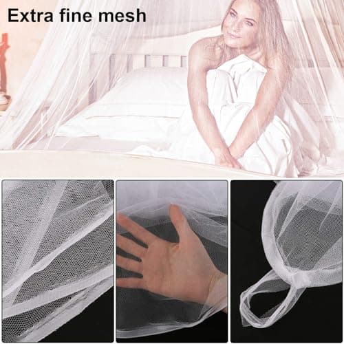 mizikuu Mosquito Net, 200 x 220 x 210CM Portable Mosquito Netting Large for Bed Mosquito net for Double Bed Ideal for Home, Traveling, Camping - White — view 6