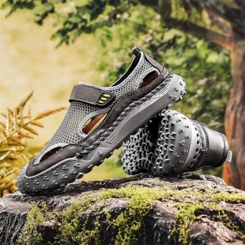 Rojeam Men's Sandals Non-Slip Fisherman Sandals Summer Shoes for Travel, Beach & Casual, Grey, 7 UK — view 5