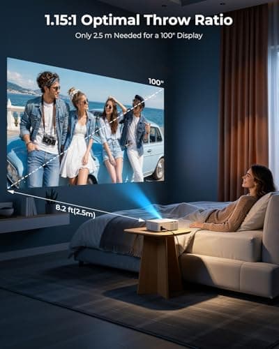 Mini Projector for iPhone, ELEPHAS Portable Projector for Bedroom — view 4