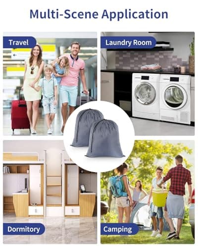 OTraki 2 Pcs Travel Laundry Bags 50x60 cm Grey — view 6