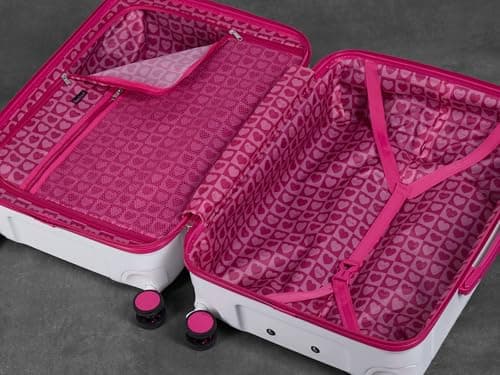 Rock Love Island Large 119L Hard Shell Suitcase - White & Pink — view 4