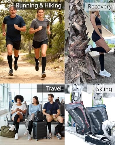 Compression Socks for Flight Travel, Running, Knee High, Women & Men — view 4