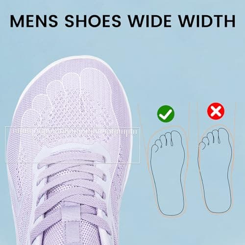 HOIYHEK Wide Fit Trainers for Women Wide Toe Box Shoes Womens Lightweight Breathable Mesh Footwear Running Shoes Non-Slip Comfort Walking for Gym Walking Dark Purple Size 8 — view 5