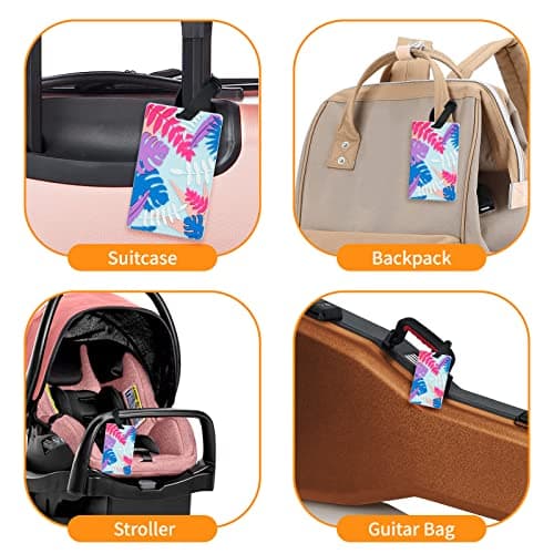 ZOUIQSS Luggage Tags Pack of Two,Baggage Tags Suitcase ID Labels Business Card Holder/Travel ID Bag Tag(Foliage) — view 6