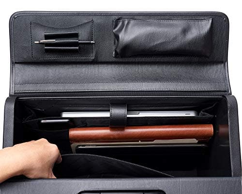 alpine swiss Rolling 17" Laptop Briefcase on Wheels Attache Lawyers Case Legal Size Black — view 4