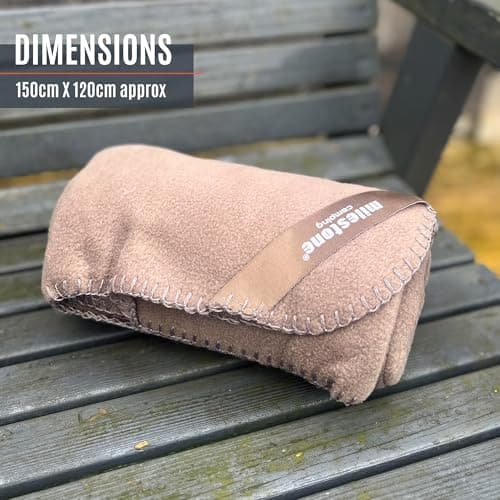 Milestone Thermal Fleece Blanket/Soft Touch Fabric/Cosy Extra Layer for Travel & Days Out / 120 x 150cm (Stone) — view 2