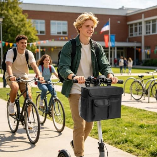 Scooter Bag Multi-Pocket Quick Release Front Handlebar Basket — view 3