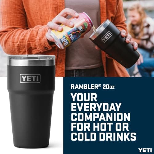 YETI Rambler 20 oz (591 ml) Stackable Cup, Black — view 2