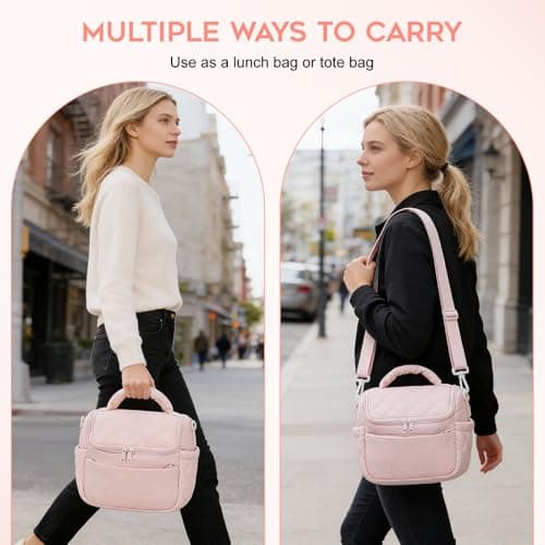 TranRantic Insulated Lunch Bags for Women, Lunch Box Bags (Pink) — view 6