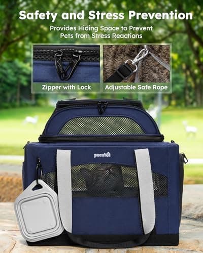 pecute Cat Carrier Top Expandable, Extra Stable Cat Carrier Bag, Blue — view 5
