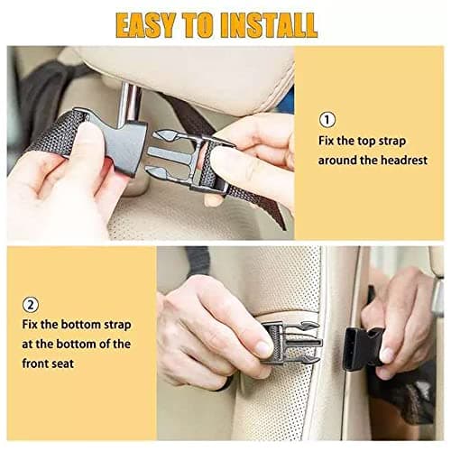 Kardne 2Pcs Kids Car Back Seat Organiser, Tidy Bag Over Kick Protector, Waterproof Toy Storage Pockets, Easy Clean Van Bag, Hanging Mesh Organizer, 600D Polyester — view 5