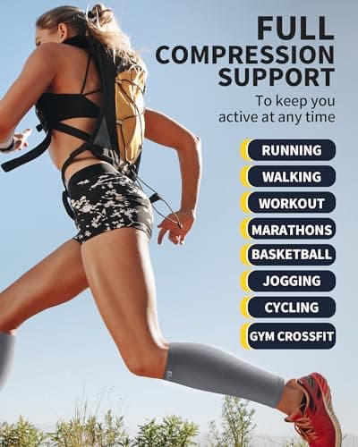 CAMBIVO Calf Compression Sleeves for Men & Women, 2 Pairs — view 4