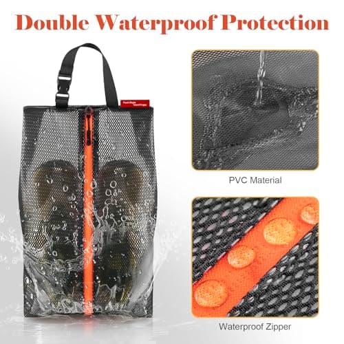CANBOX 2 Pack Travel Shoe Bags, Water Resistant Shoe Storage Organizer — view 3