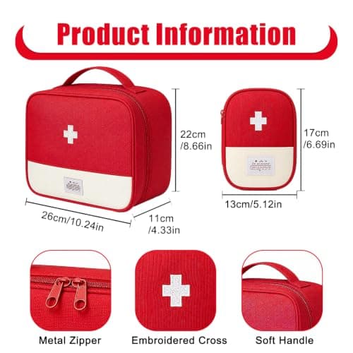 Gobiufy 2 Pcs First Aid Kit Bags Empty Medicine Bags for Travel Set — view 2