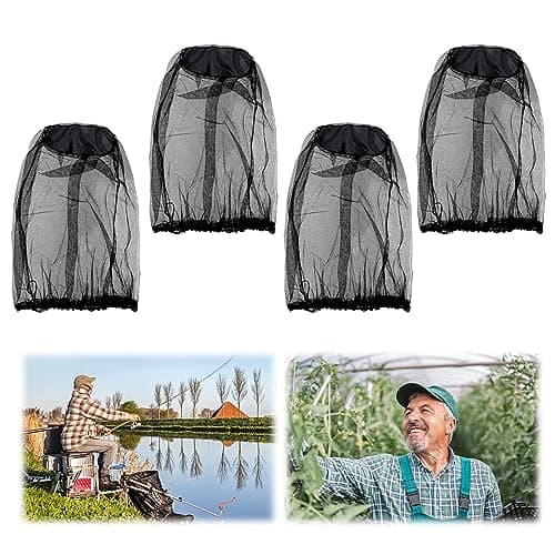 AWAVM Midge Nets for Head 5 Pack Mosquito Head Net Fine Mesh Nylon Insect Protecting Face Neck Cover for Outdoor Camping Hiking Fishing Gardening Travel Essential — view 6