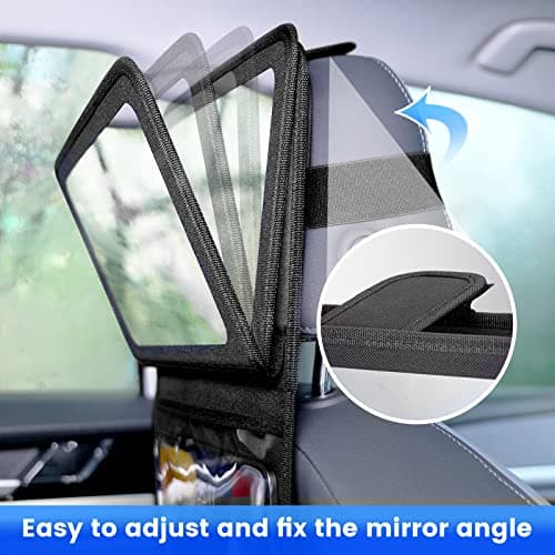 Brislut Baby Car Mirror with Tablet Holder for Reversing Child, Adjustable Rear Mirror and iPad Case for Car Headrest — view 5