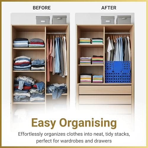 Magic Fast Speed Clothes Flip Folding Board Blue Organiser, 31 x 23.5 cm for Adult Shirt T-Shirts and Laundry, Easy and Quick Clothing Folding Tool for Home, Wardrobe Storage and Travel Use — view 4