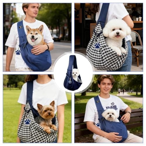 Puppy Sling Carrier for Small Dogs with Paw Pendant — view 2
