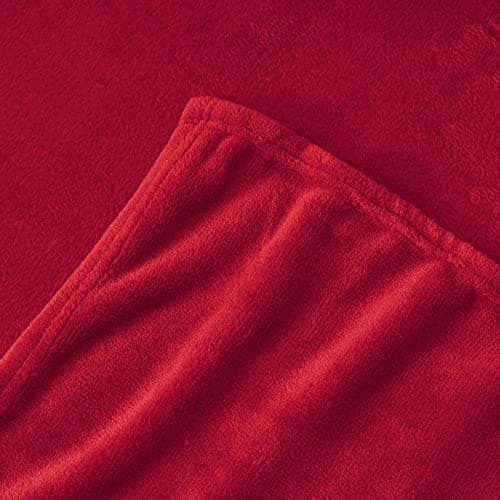 Aisbo Red Throws Blanket for Sofas - Single Fluffy Blanket Bed Throw Fleece, Warm Soft Flannel Blanket for Couch, 130x150cm — view 6