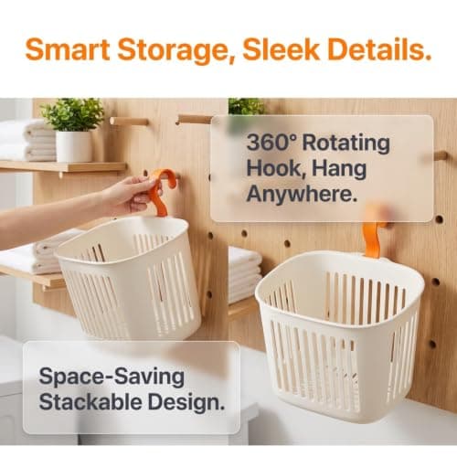Leipsychic Portable Shower Caddy Basket, Hanging Plastic Organizer with Handle, 2-Pack, Shower Caddy for Camp, Bathroom, College Dorm, Kitchen (D) — view 4