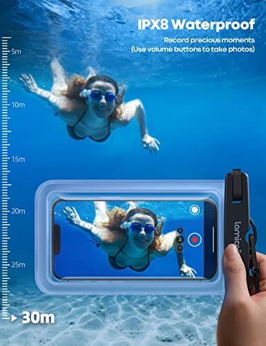 Lamicall Waterproof Phone Pouch Case - [2 Pack] IPX8 Waterproof Phone Case for Swimming Dry Bag with Clip Strap for iPhone 17 16 15 14 13 12 Pro Max Plus Air Mini, Samsung S23 Up to 7” - Transparent — view 2