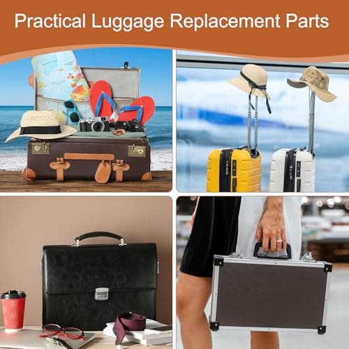 sourcing map 2 Pcs Luggage Handle Replacement 8.5 Inch Suitcase Carry Strap Plastic Pull Grip Parts with Screws for Suit Case Box, Black — view 6